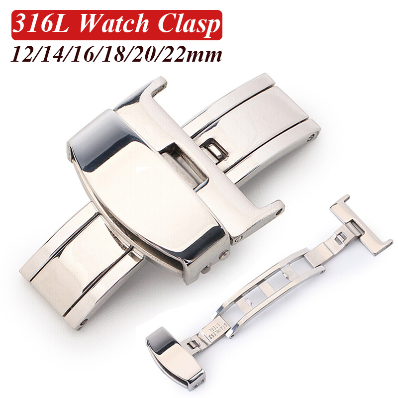 Butterfly Clasp Deployant - 316L الفولاذ المقاوم للصدأ فراشة مشبك