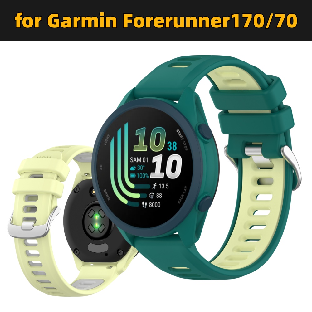 Silicone Watch Band 22Mm - حزام ساعة رياضي من السيليكون ثنائي