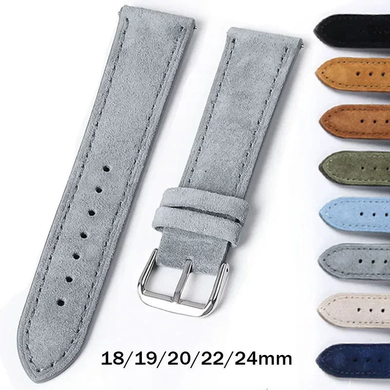 Leather Strap Quick Release - لينة جلد الغزال حزام ل Seiko