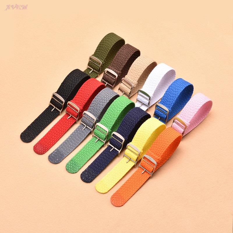 Perlon Strap Woven - قماش الرياضة حزام الساعات الملونة النايلون