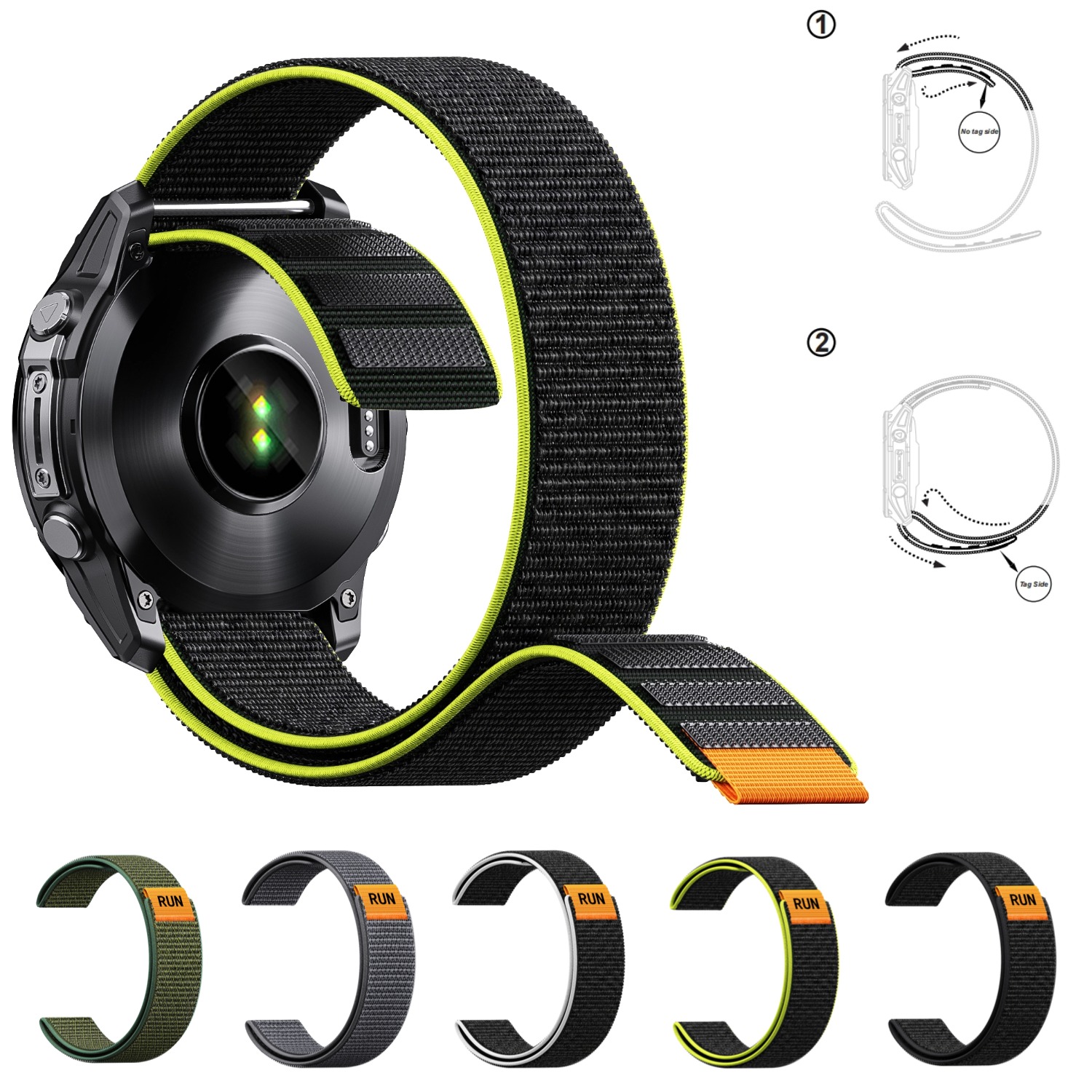 Sport Loop Velcro - حزام ساعة خفيف الوزن للغاية خالٍ