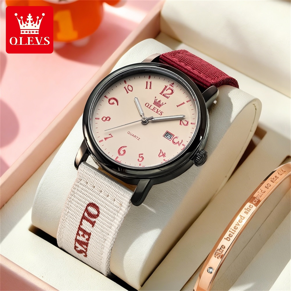 Canvas Strap Watch - ساعة يد كوارتز جديدة من ماركة