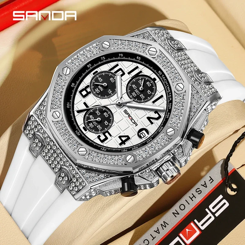 Tropic Strap Vintage - ساعة كوارتز رجالية SANDA 7026 أنيقة