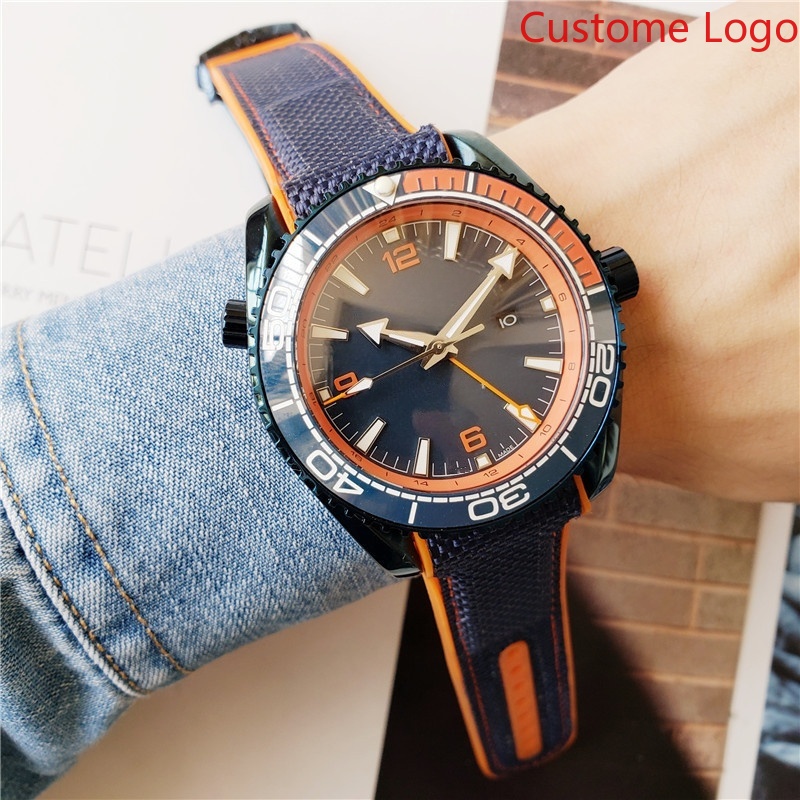 Rubber Strap Diver - ساعة غوص للرجال بتوقيت جرينتش، بإطار