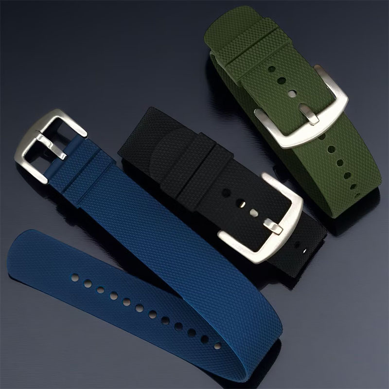 Silicone Watch Band 22Mm - حزام ساعة مطاطي شبكي عالمي 20/22