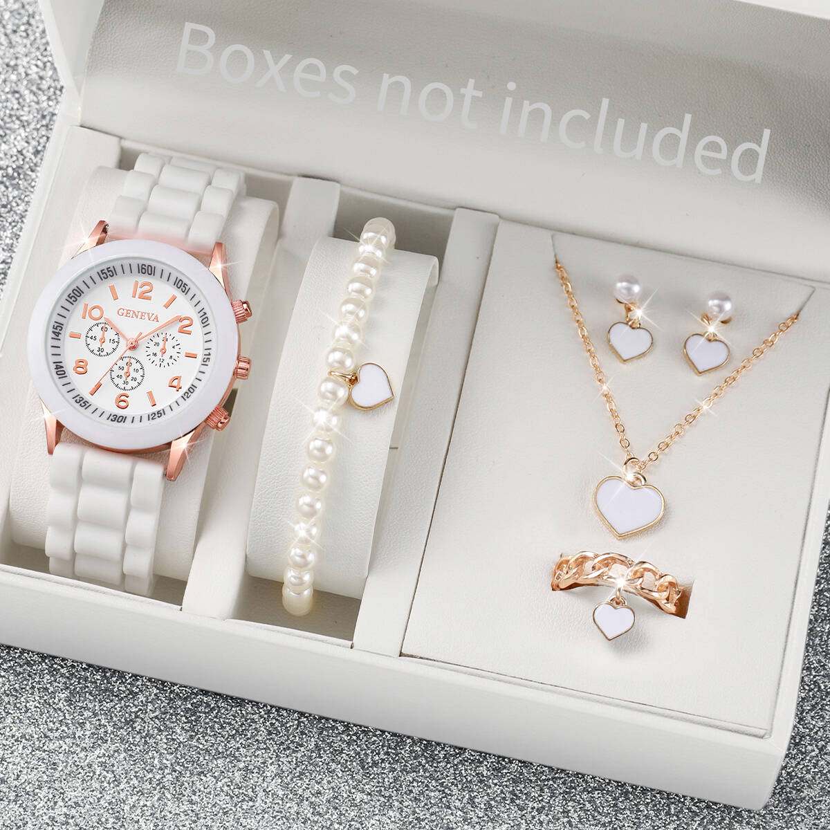Silicone Band Women - 5/6 قطع ساعات نسائية أنيقة مع