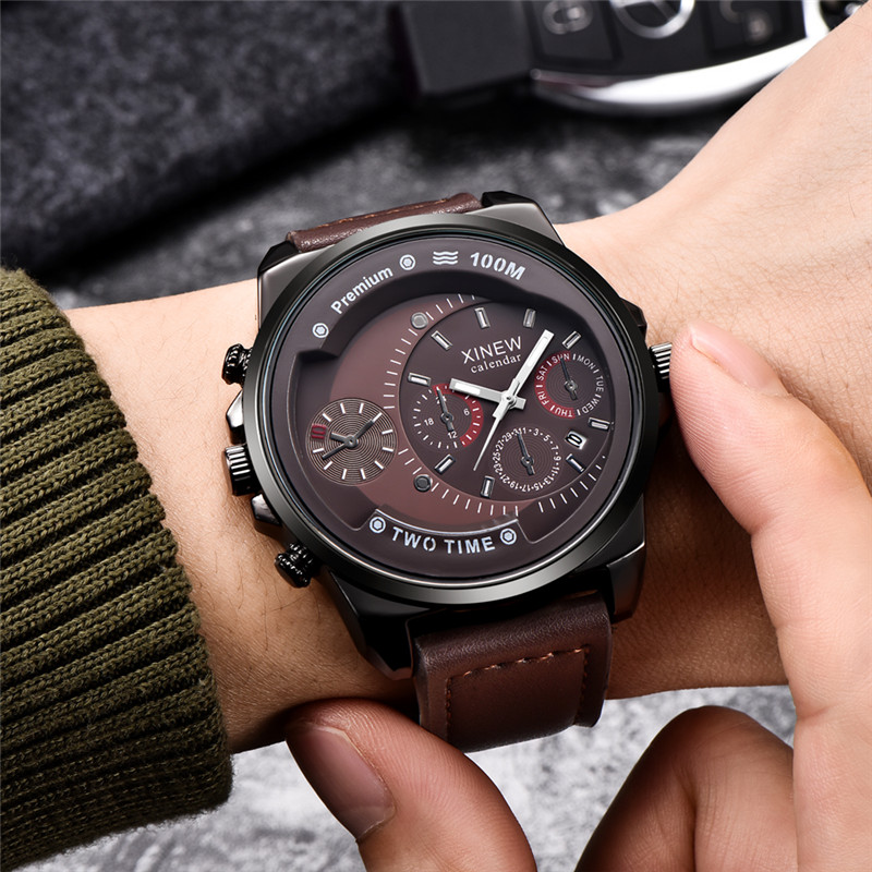 الأصلي XINEW العلامة التجارية  - مراجعة Leather Watch Band Men وسعره