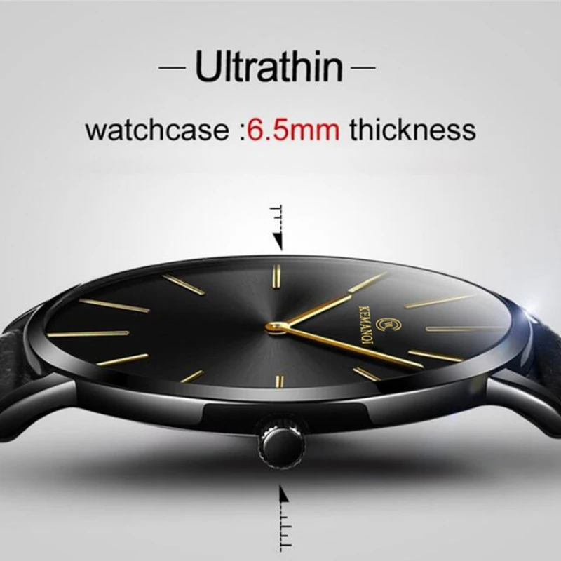 ساعة يد رجالية كوارتز رفيعة لل - مراجعة Leather Watch Band Men وسعره