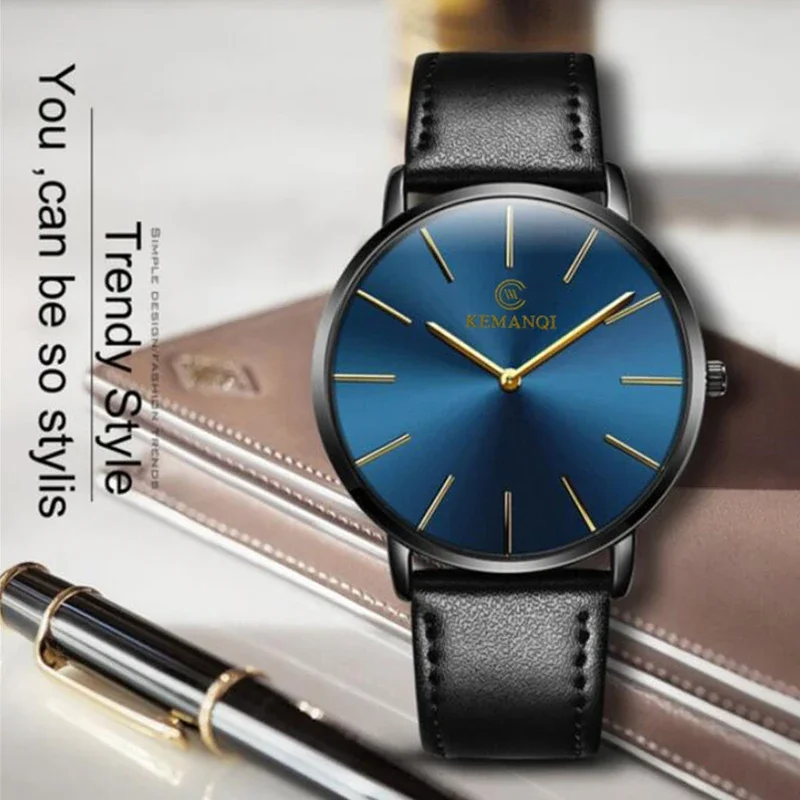 ساعة يد رجالية كوارتز رفيعة لل - مراجعة Leather Watch Band Men وسعره