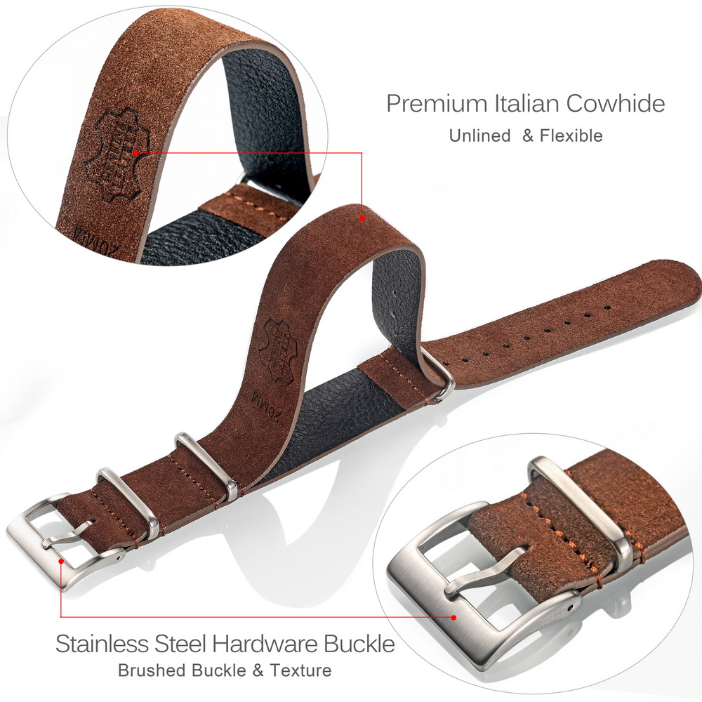 HEMSUT حزام جلد طبيعي (Suede)  - مراجعة Tropic Strap Vintage وسعره