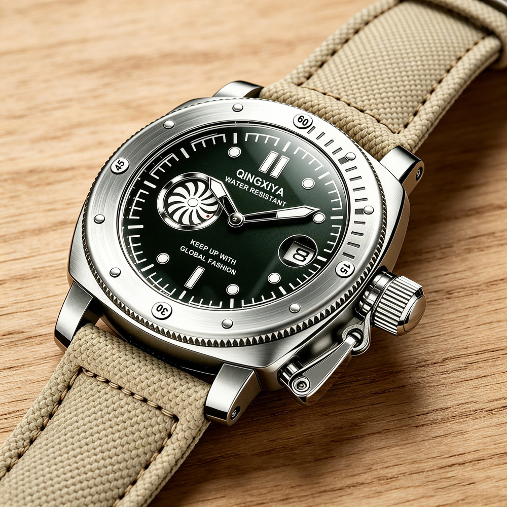 ساعات كوارتز رجالية بحزام قماش - مراجعة Canvas Strap Watch وسعره