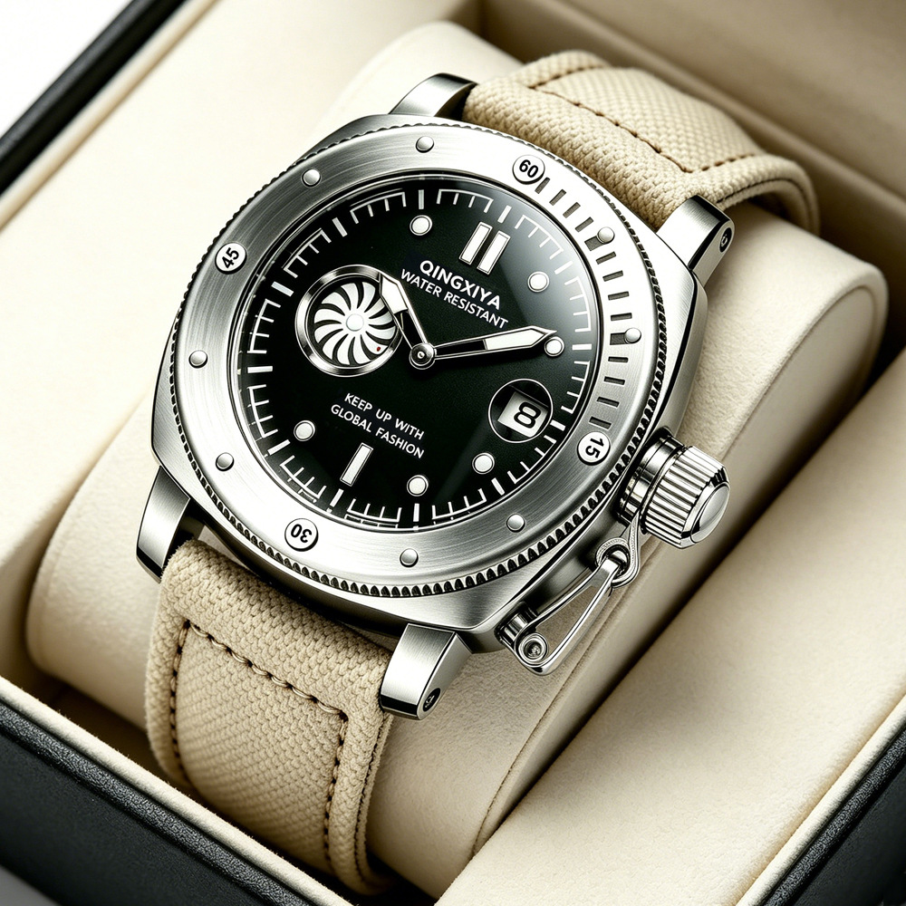 ساعات كوارتز رجالية بحزام قماش - مراجعة Canvas Strap Watch وسعره