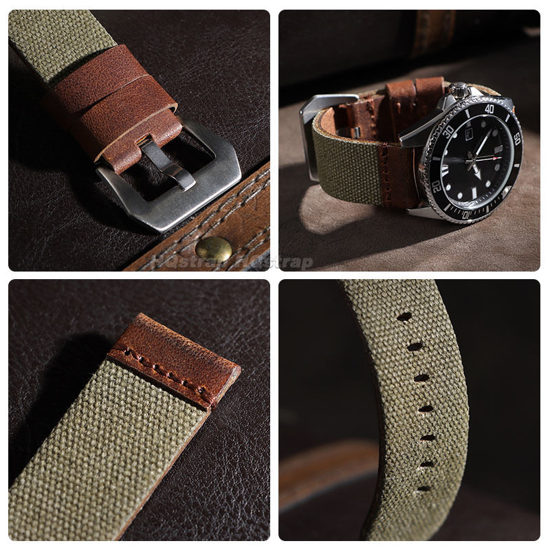 حزام ساعة من النايلون والجلد م - مراجعة Leather Strap Quick Release وسعره