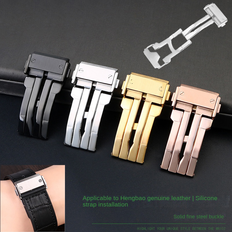 18 22 مللي متر الصلبة الفولاذ  - مراجعة Leather Watch Band Men وسعره