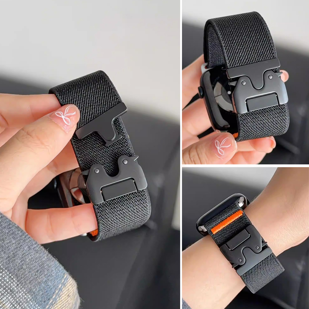 الأشرطة المظلة لساعة أبل الترا - مراجعة Parachute Strap Elastic وسعره