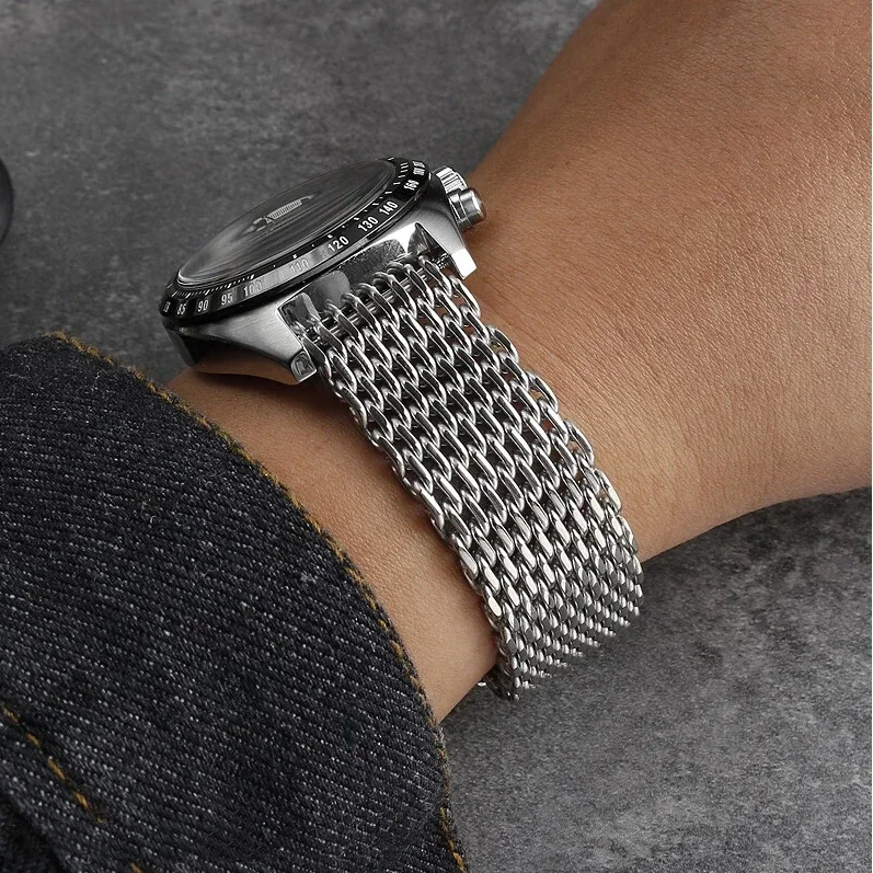 سوار ساعة صلب من الفولاذ المقا - مراجعة Mesh Strap Metal وسعره
