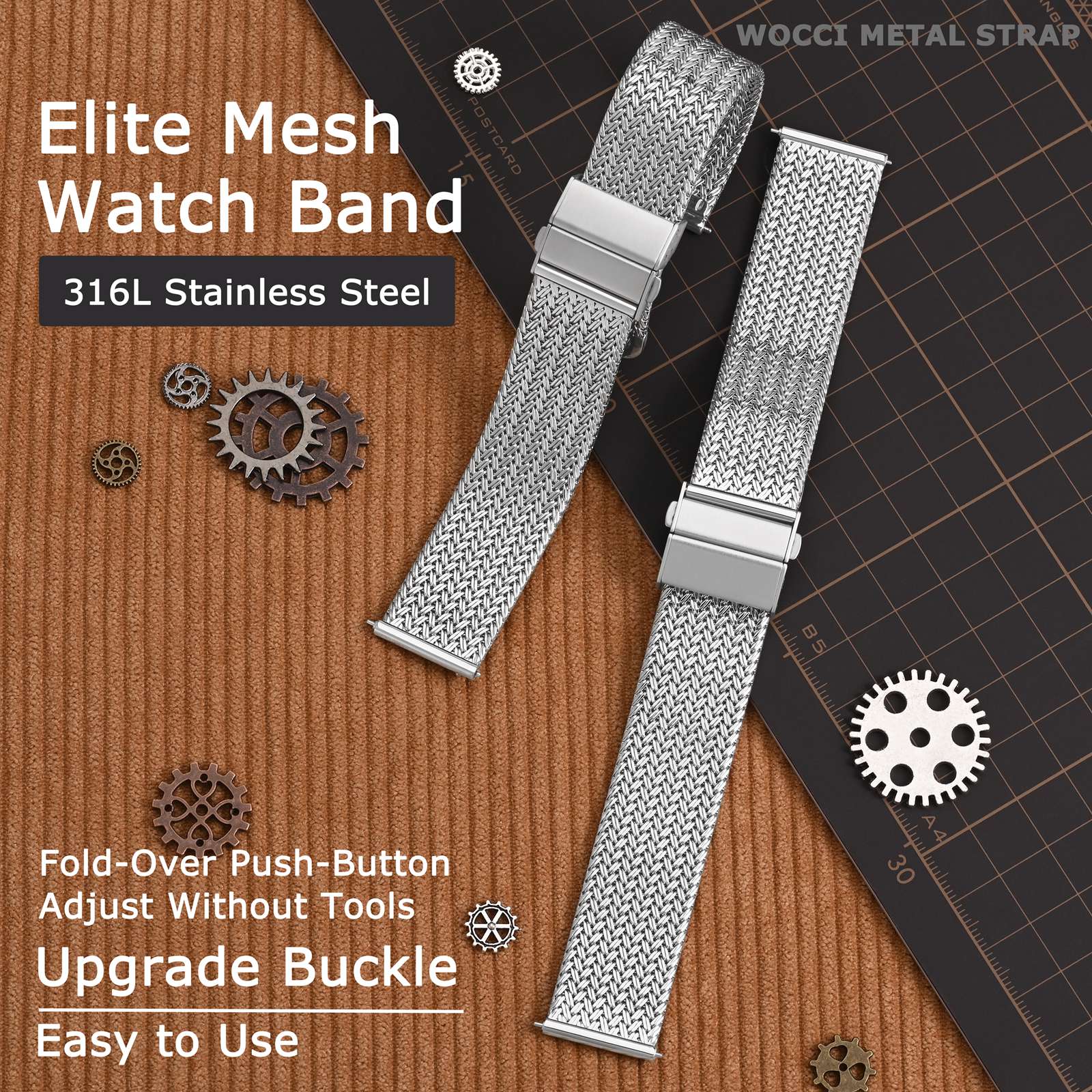 سوار ساعة WOCCI Elite المعدني، - مراجعة Mesh Strap Metal وسعره