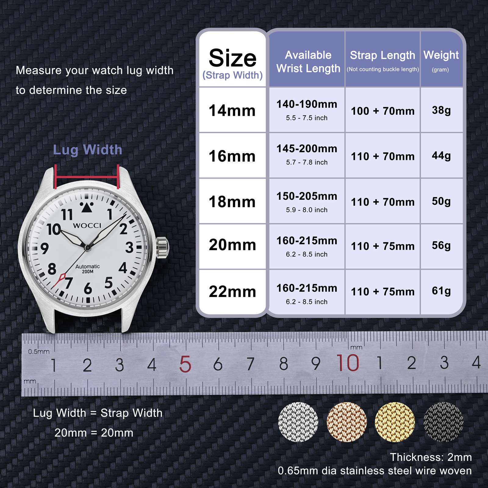 سوار ساعة WOCCI Elite المعدني، - مراجعة Mesh Strap Metal وسعره