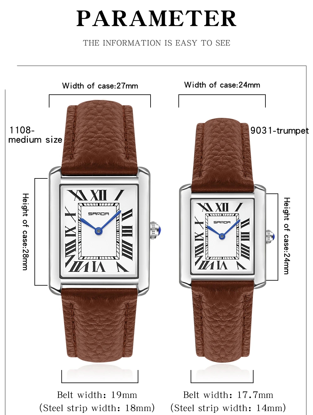 Sanda مستطيلة ساعات المعصم للر - مراجعة Leather Watch Band Men وسعره