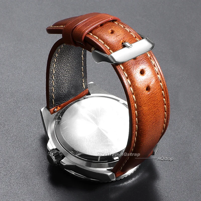خمر جلد البقر حزام ساعة اليد ا - مراجعة Leather Strap Quick Release وسعره