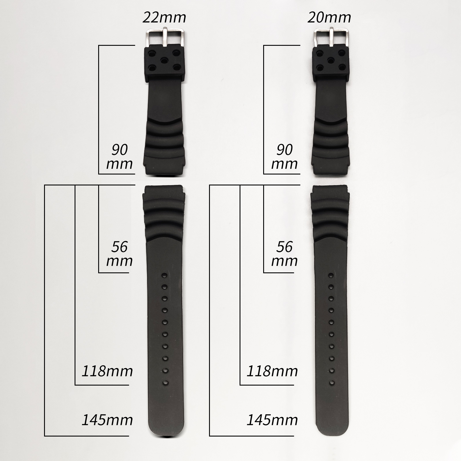 حزام ساعة ADDIESDIVE بعرض 20 م - مراجعة Rubber Strap Diver وسعره