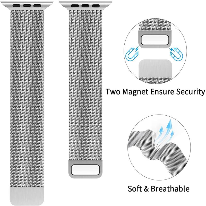 حلقة ميلانو لساعة أبل 44 مللي  - مراجعة Milanese Loop Magnetic وسعره