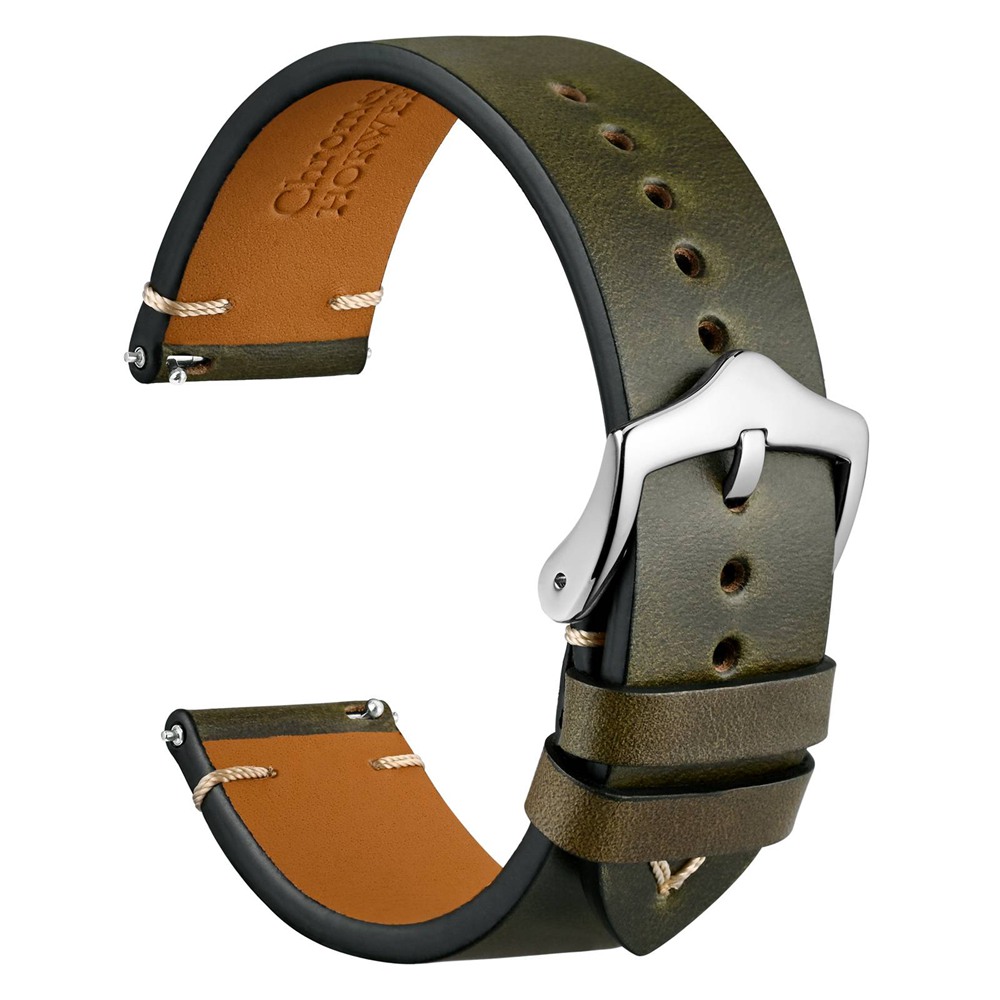 أحزمة ساعة من الجلد الشمعي من  - مراجعة Leather Strap Quick Release وسعره